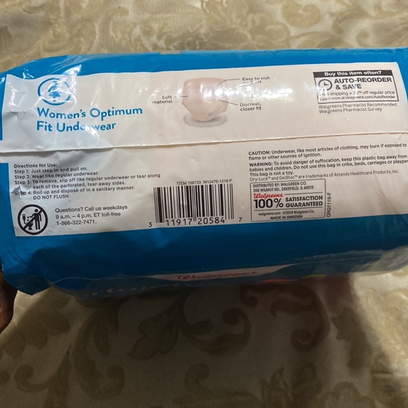 Womens Optimum Fit Underwear by Certainty, size: Small/Medium; 12 count package - Picture 2 of 2